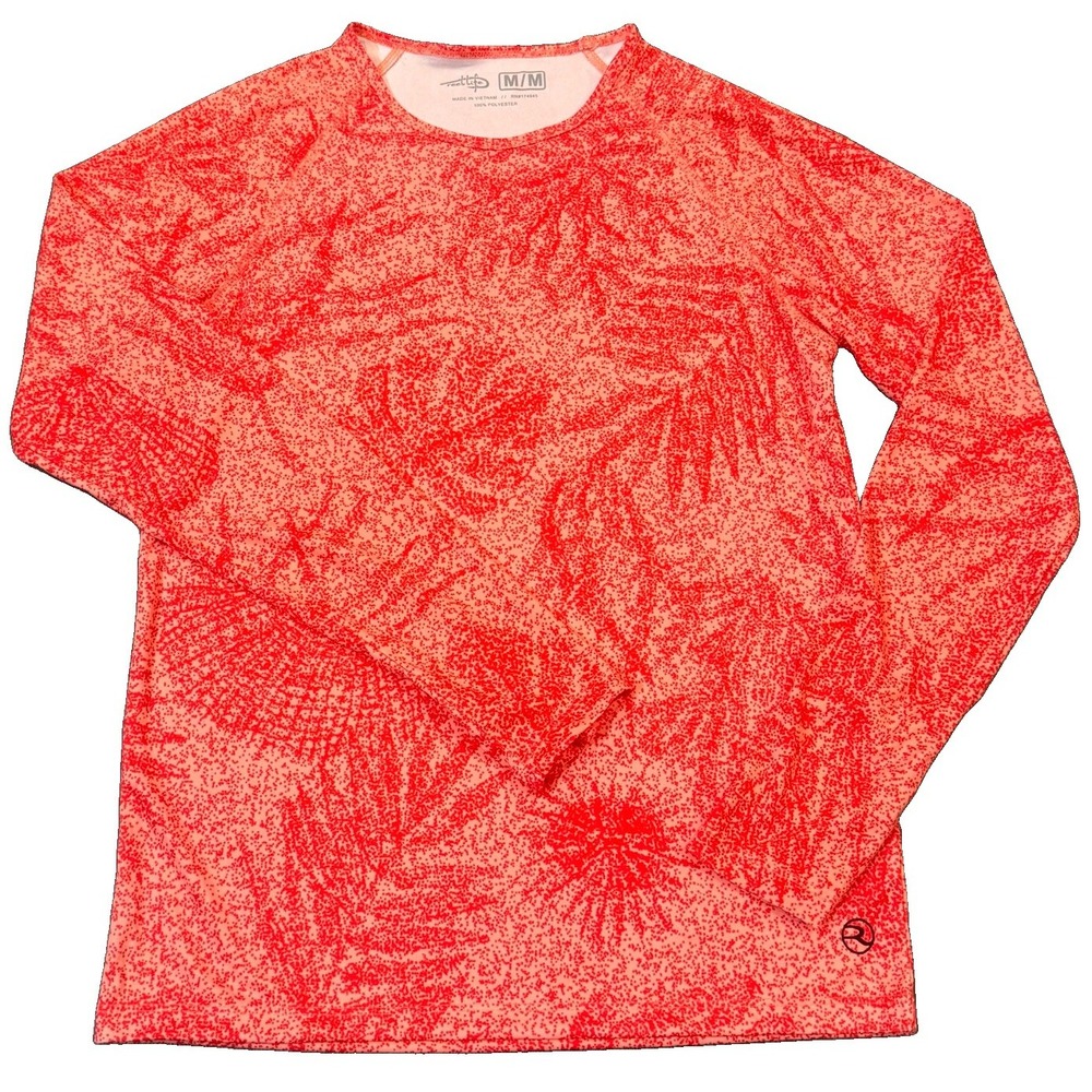 Reel Life Women's UV Protection Performance Fishing Shirt Coral Medium NWOT